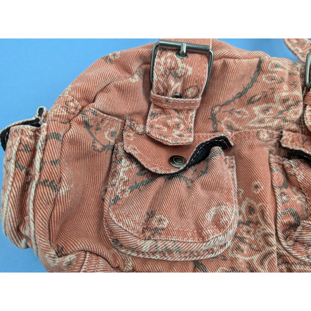 Urban Outfitters BDG Paisley Red Y2K Style Duffle Shoulder Bag NEW - Picture 3 of 16